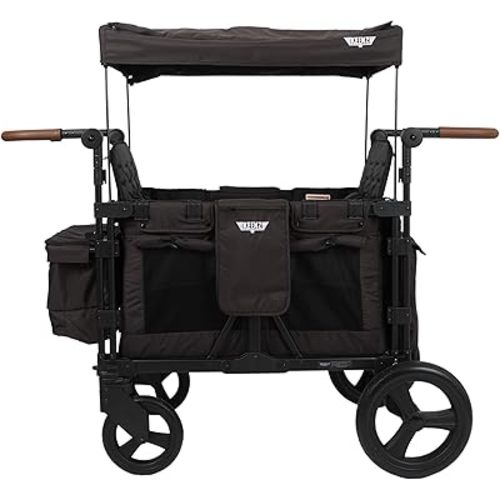 Keenz XC+ 2.0 - Luxury Comfort Stroller Wagon | Foldable 4 Passenger Quad Seater with Adjustable Canopy | Black