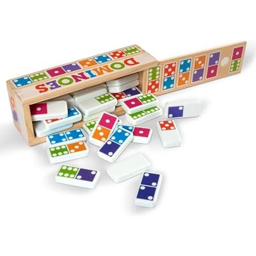 Melissa & Doug Dominoes Tabletop Game with Wooden Storage Box