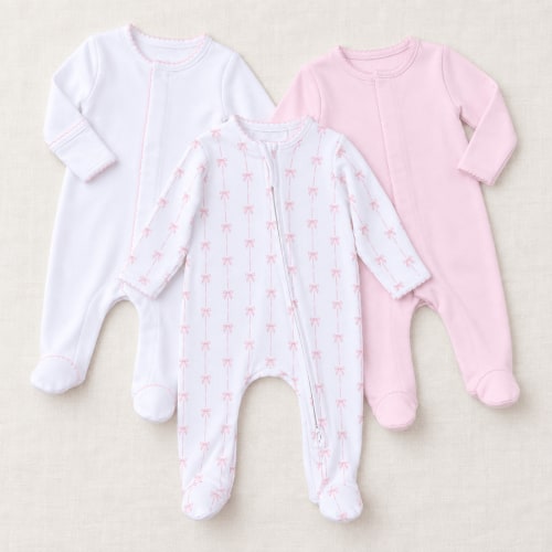 Baby Girl Footie Set of 3 - Amelia's Classics + Essentials