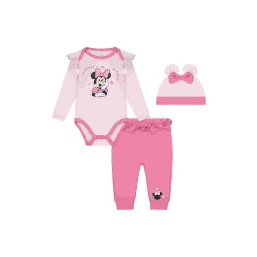 Disney Minnie Mouse Baby Girl 3 Piece Pant Set, Sizes NB-9 Months