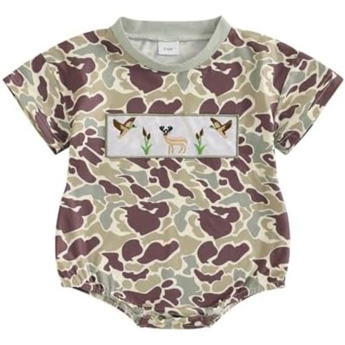 Pudcoco Baby Boys Romper Mallard Duck Hunting Baby Summer Clothes Short Sleeve T-shirt Bodysuit