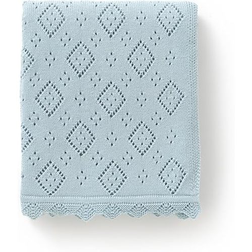 mimixiong Baby Swaddle Blanket 100% Cotton Gender Neutral Pointelle Receiving Blanket for Boys Girls Cuddle Stroller Crib Blanket
