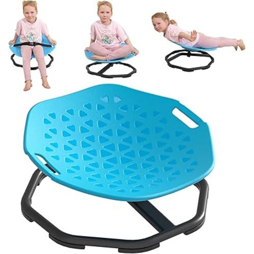 Sensory Spinning Chair for Autistic Kids,Upgraded Swivel Chair for Kids with Handles, Improves Focus and Balance, Ideal for Indoor and Outdoor Play Equipment (Safety Belt Included)