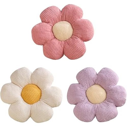 3 PCs Flower Pillow Flowers Shaped Pillow Cushion Decorative Daisy Pillow for Bed Cute Throw Pillows