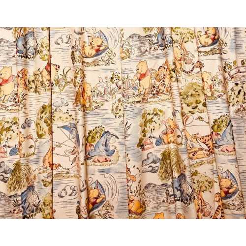 Winnie the Pooh Curtains, Classic Pooh Bear Nursery Window Treatment, Handmade