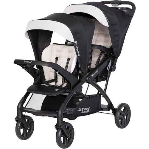 Baby Trend Sit N' Stand 2.0 DLX Foldable Double Stroller, Modern Khaki