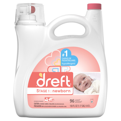 Dreft Stage 1: Newborn Baby Liquid Laundry Detergent, 96 Loads 150 fl oz