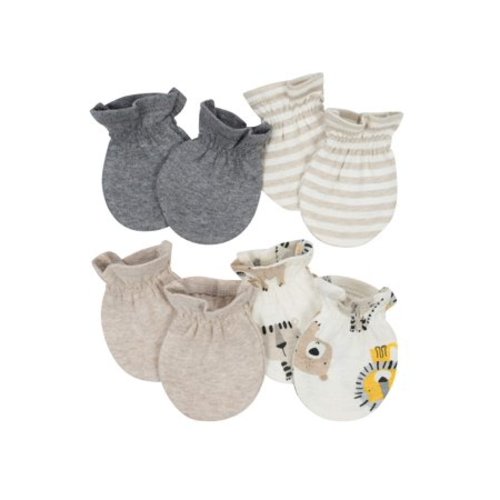 Org 4pk Mitten B (a) 0/3m - Oatmeal