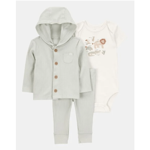 Baby Lion 3-Piece Cardigan Set - Green/White | Carter's