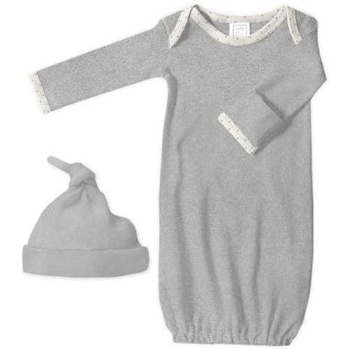 SwaddleDesigns Softest Cotton Baby Pajama Gown with Foldover Mitten Cuffs for Infant Boy and Girl, Newborn, 0-3 Months