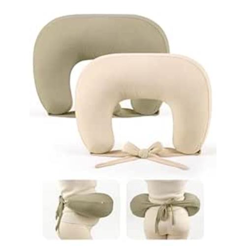 lulumoon Muslin Nursing Pillow Covers - 2-Pack Soft Cotton Slipcovers for Breastfeeding & Bottle-Feeding - Extension Strap for Snug Fit & No Sliding - Hidden Zipper Safety for Newborn Baby