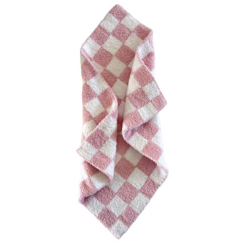 Phufy® Bliss Checkerboard Mini Blanket, Strawberry