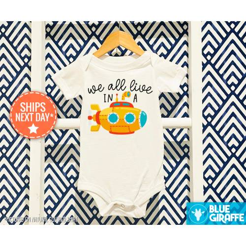Yellow Submarine Onesie®, Ocean Onesie Beach, Baby Shower Cute, Baby Boy Clothes, Beach Baby Onesie, Under the Sea, Baby Gift Toddler Shirt
