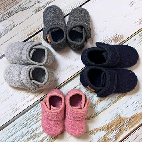 SKOV Wool Booties Slippers for Boys Girls Unisex Toddler Baby Infant Child with Leather Sole