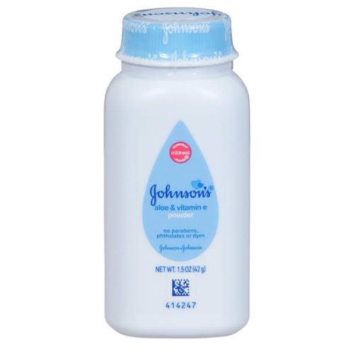 Johnson's Baby Naturally Derived Cornstarch Baby Powder with Aloe and Vitamin E for Delicate Skin, Hypoallergenic and Free of Parabens, Phthalates, and Dyes for Gentle Baby Skin Care, 1.5 oz