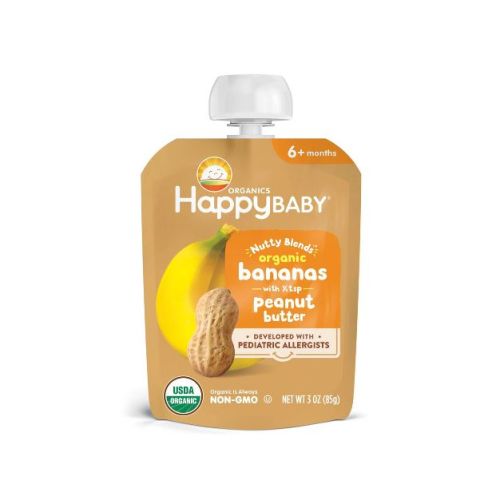 Happy Baby, Happy Family Nutty Blends Organic Banana & Peanut Butter Baby Food Pouch - 3oz