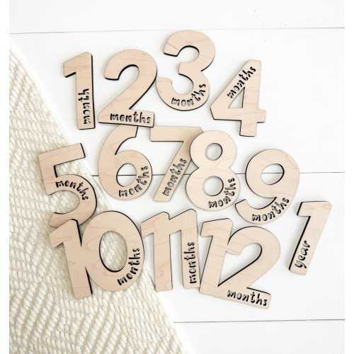 Wooden Baby Milestone Markers: Monthly Photo Prop, Gender Neutral Gift