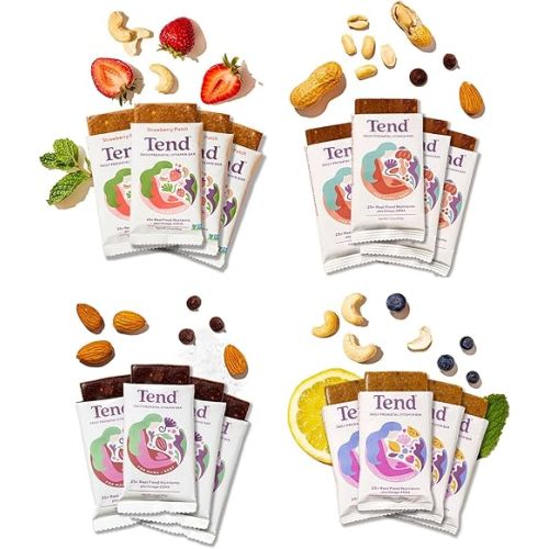 Tend Daily Best Prenatal Vitamin Bar, Made with Organic Ingredients for Pregnant & Postpartum Mothers (Variety Pack)