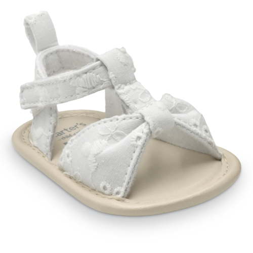 Carter's Child of Mine Infant Girl Eyelet Sandals, Color White, Sizes (0-3) - (3-6) Months