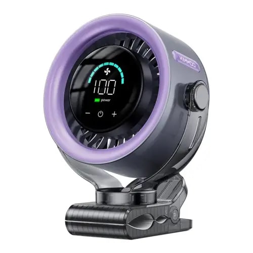 4000mAh Rechargeable Portable Clip on Fan-100-Speed Touch Control, LED Display, 360° Rotate Quiet Turbo Desk Fan, Small Battery Operated USB Fan for Stroller Bed Travel Camping Golf Gym - TikTok Shop