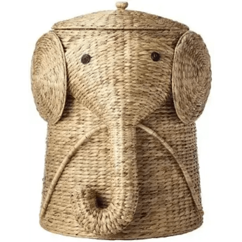 Tiny Dreamers Elephant Water Hyacinth Laundry Hamper