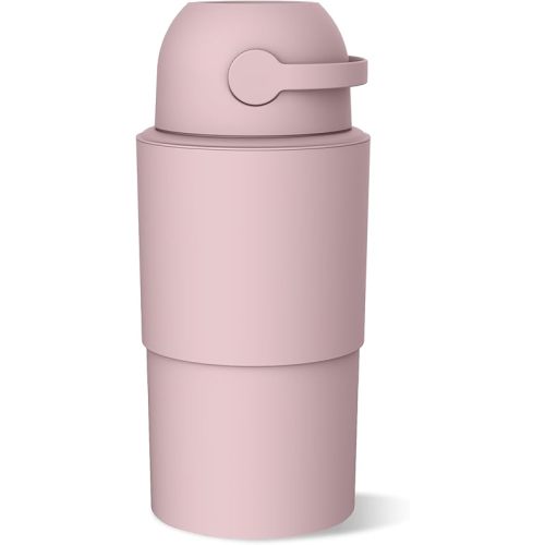 Pure Magic Baby Diaper Pail - Heka, Patented Odor-Stop System, Collapsible, Use Any Garbage Bag, One Hand Free Lever, 1 Roll of Bag incld. (Large, Blush Pink)