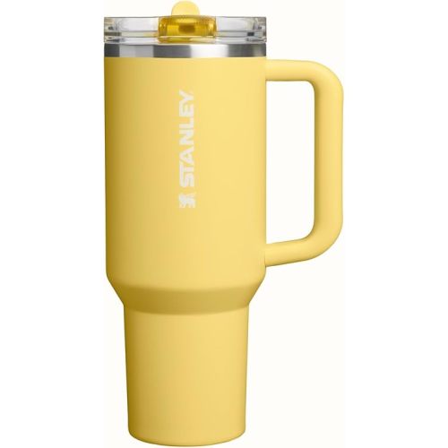 STANLEY Quencher ProTour Flip Straw Tumbler with Leakproof Lid 40 oz | Built-In Straw & Handle | Cupholder Compatible for Travel | Insulated Stainless Steel Cup | BPA-Free | Daffodil