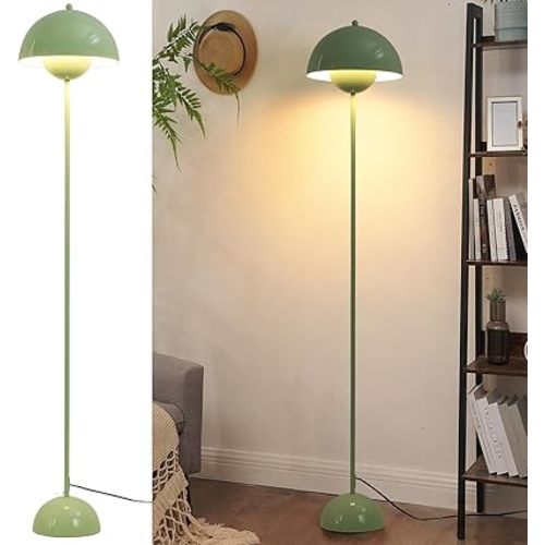 Mid Century Floor Lamp for Bedroom, Tall Floor Lamps for Living Room, Corner LED Farmhouse Floor Lamp for Office Vintage Industrial Flower Torchiere Lamps Standing Unique (Yellow)