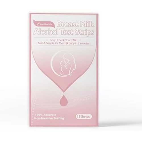 SnapCheckDx Breast Milk Alcohol Test Strips, 15 Individually Wrapped Test Strips - 2 Minute Quick Results, at Home or on the Go for Breastfeeding Moms, Breastfeeding Safety