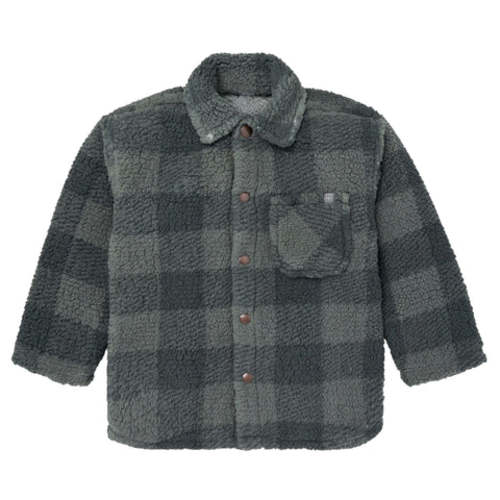 Boys Green Plaid Sherpa Jacket