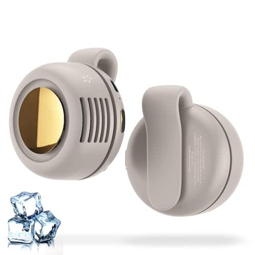 Xihongshi Portable Silent Mini Bladeless Electric Fan, 2025 New Mini Bladeless Fan Clip On, Adjustable 3-Speed Suspended Waist Fans, for Outdoor & Hiking & Office, Travel Accessories(White)