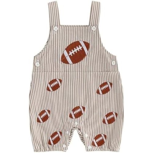 Baby Overalls Boy Embroidery Bubble Romper Striped Bodysuit Newborn Outfits