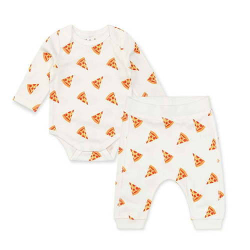 M+A by Monica + Andy Organic Cotton Gender Neutral First Moves Bodysuit + Groove Pant Set, Sizes Newborn -18 Months