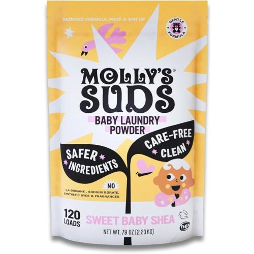 Molly's Suds Baby Laundry Detergent Powder | Removes Formula, Poop & Spit-Up Stains | Extra Gentle for Newborns (Sweet Baby Shea)