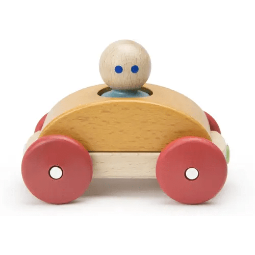 3 Piece Tegu Magnetic Racer Building Block Set, Orange