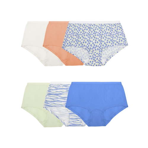 Fruit of the Loom Women's Cotton Boyshort Underwear, 6-Pack