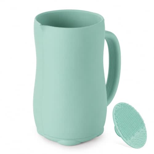Baby Bath Rinse Cup, Bath Cup for rinsing Hair,The Silicone Material is Soft and Safe, a Good Choice for Baby Bath Products(Green)