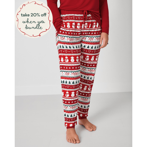M- Festive Fair Isle Women's Pajama Pants - Little Sleepies