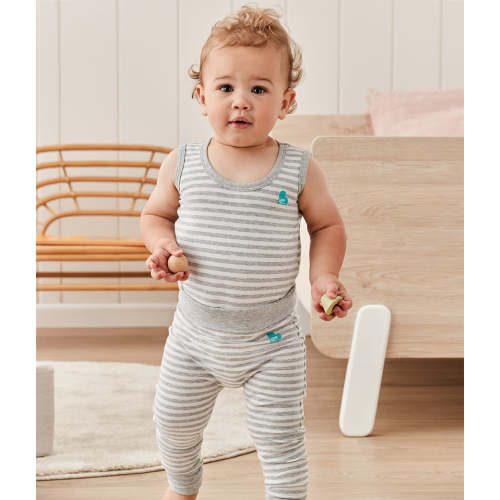 Leggings Cotton Gray Stripe