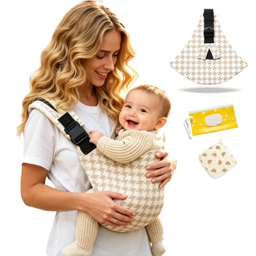 Baby Sling Carrier, Lightweight & Portable Adjustable Hip Seat, Ergonomic Hands-Free Side Carry for Infants & Toddlers 10-45 lbs(B&BQ)