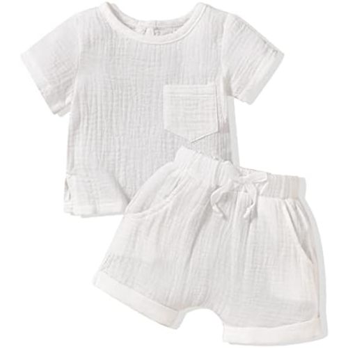 Gender Neutral Baby Linen Summer Outfit