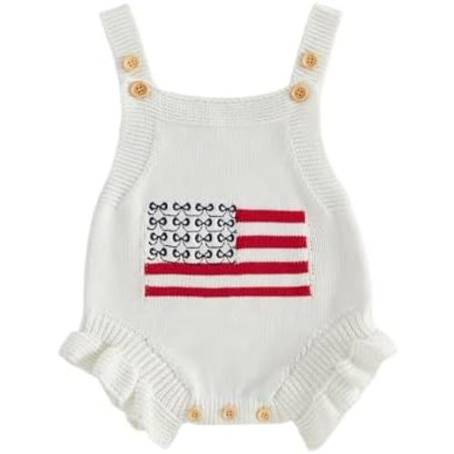 FYBITBO Baby Sweater Knit Romper Newborn Girl Strawberry Sweaters Onesie Overalls Fall Winter Clothes Summer Outfit