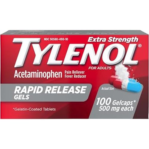 Tylenol Extra Strength Rapid Release Gels, 500 mg Acetaminophen, 100 Ct