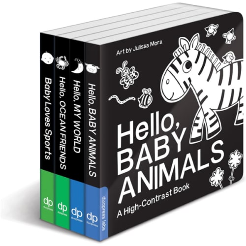 High Contrast Baby Book Set: 4 Board Books for Newborns