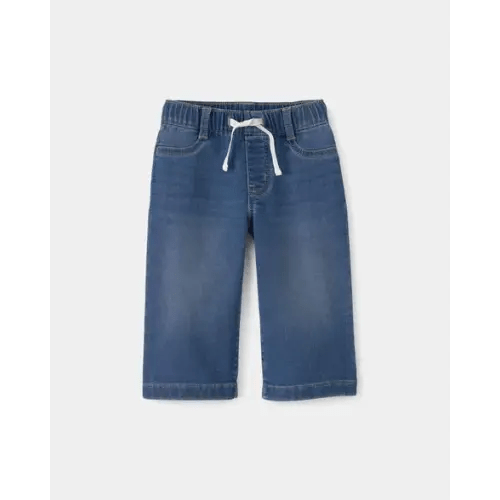Baby Girl Drawstring Wide-Leg Jeans - Dark Wash - OshKosh B'gosh | Carter's