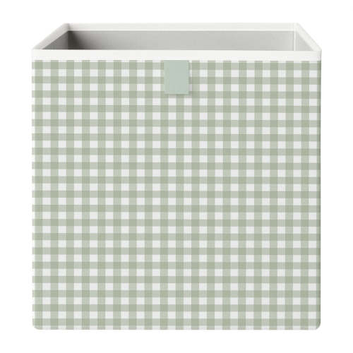 Cube Storage Box - Sage Gingham