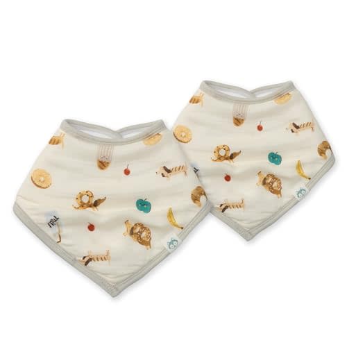 Loulou Lollipop Muslin Bandana Bib Drool Bib Set for Baby Girl and Boy, Adjustable 3 to 36 Months, 2 Pack