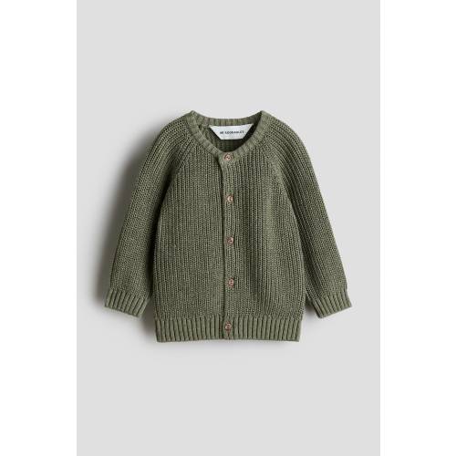 PATENT-KNIT COTTON CARDIGAN
