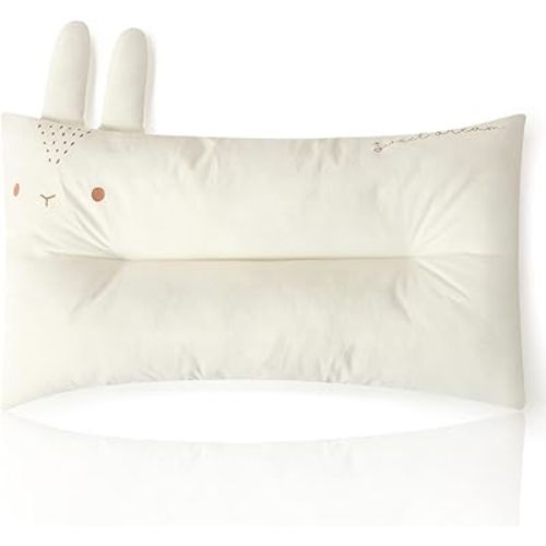Choc chick Toddler Pillow,20X12inches Machine Washable 100% Cotton Pillowcase Soft Hypoallergenic Kids Pillows,Child Cute Animal Perfect Toddler Pillows for Sleeping 2 Years Old (Rabbit)