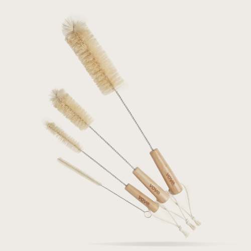 Bamboo Bottle Brush Set, Plastic-Free Cleaning